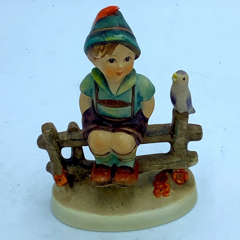 Vintage Goebel Boy With Bird Figurine